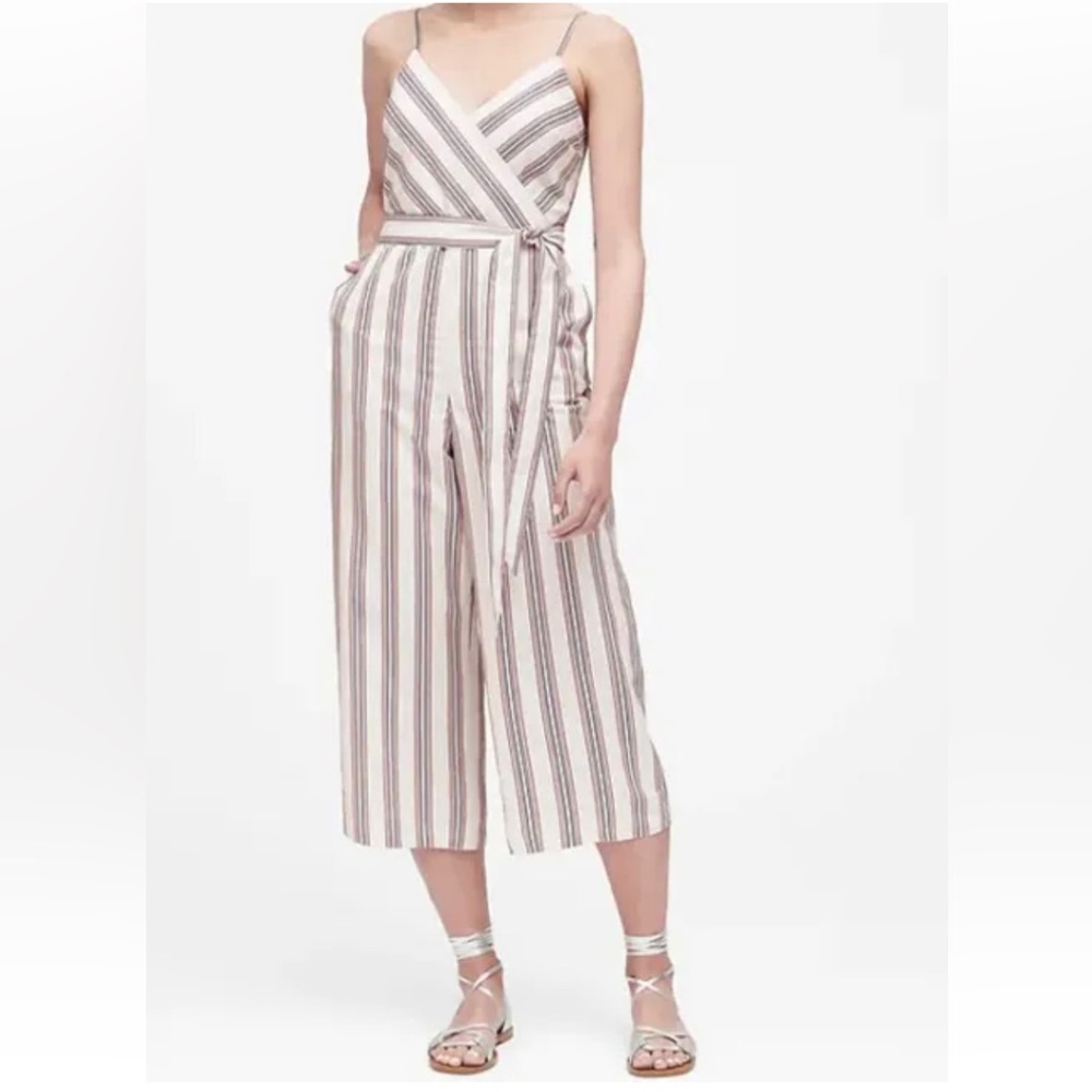 Banana Republic Women Linen-Cotton Cropped Jumpsuit